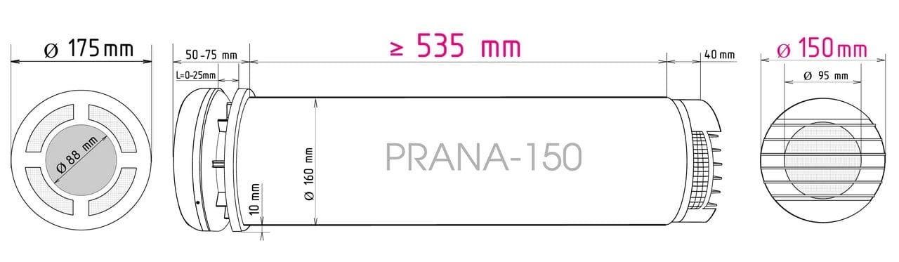 схема монтажа рекуператора прана 150